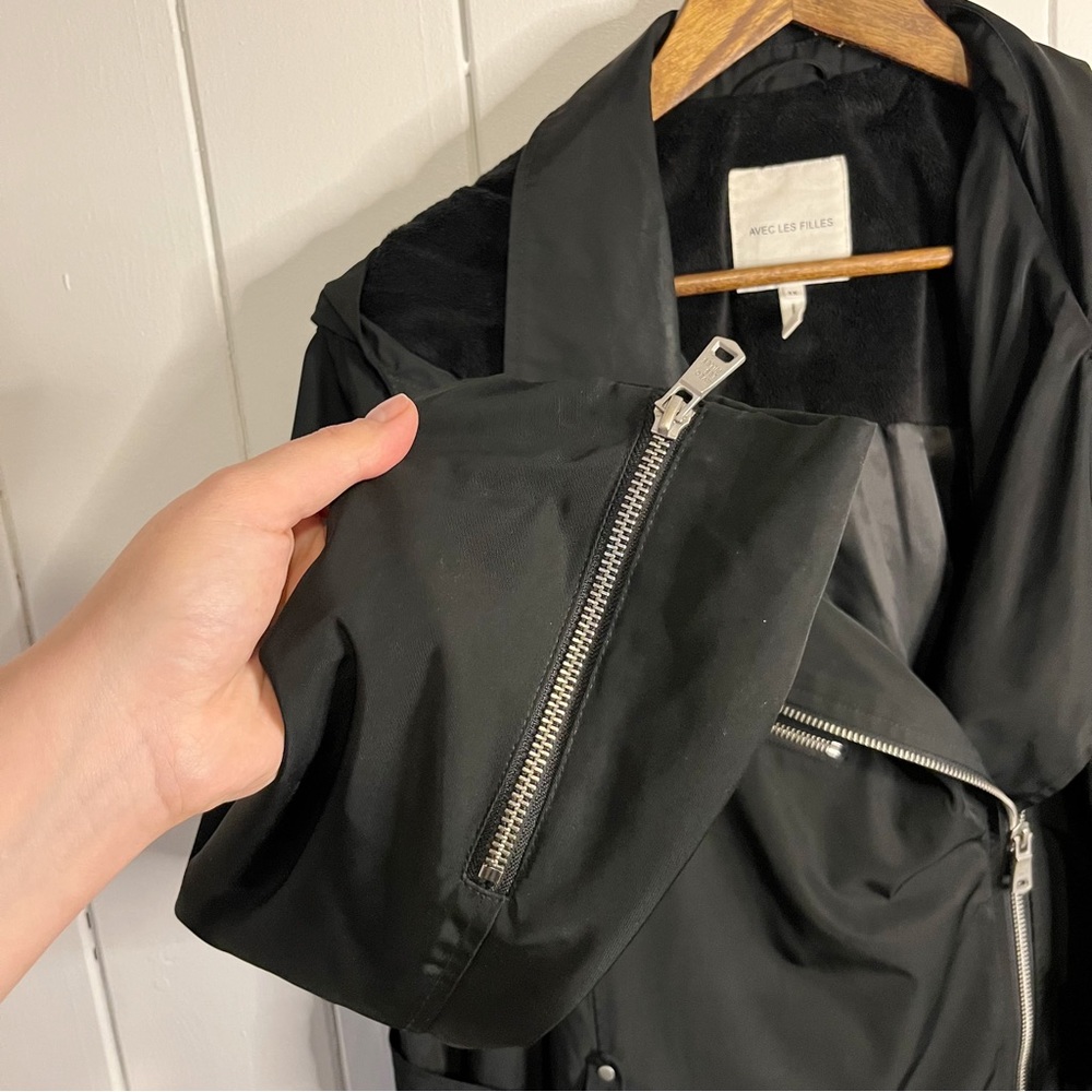 Avec Les Filles Black Trench Coat - Picture 5 of 8